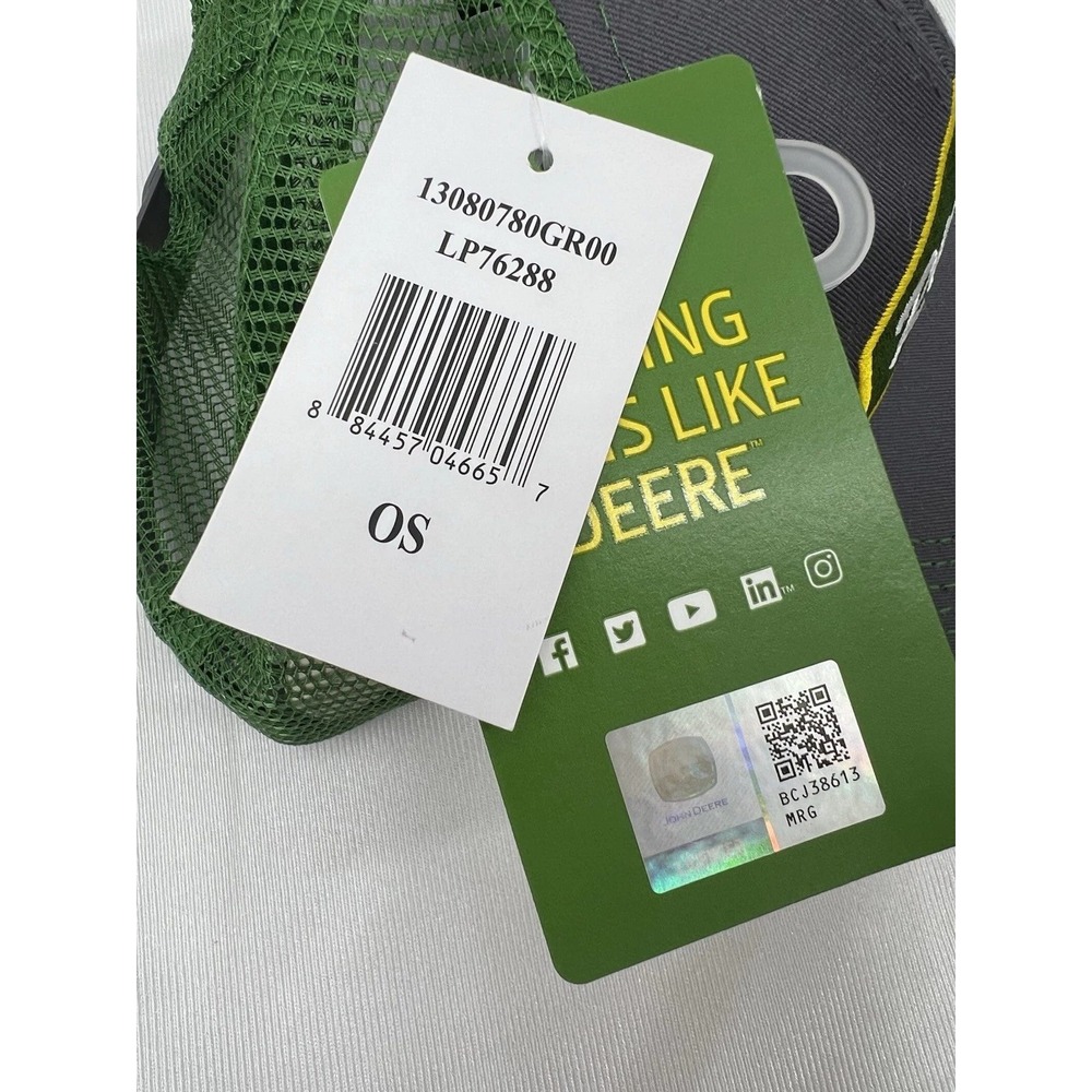 John Deere Gorpcore Reynolds TruckerHat Mens OS Workwear Farmcore Gray Green NWT - Picture 3 of 6